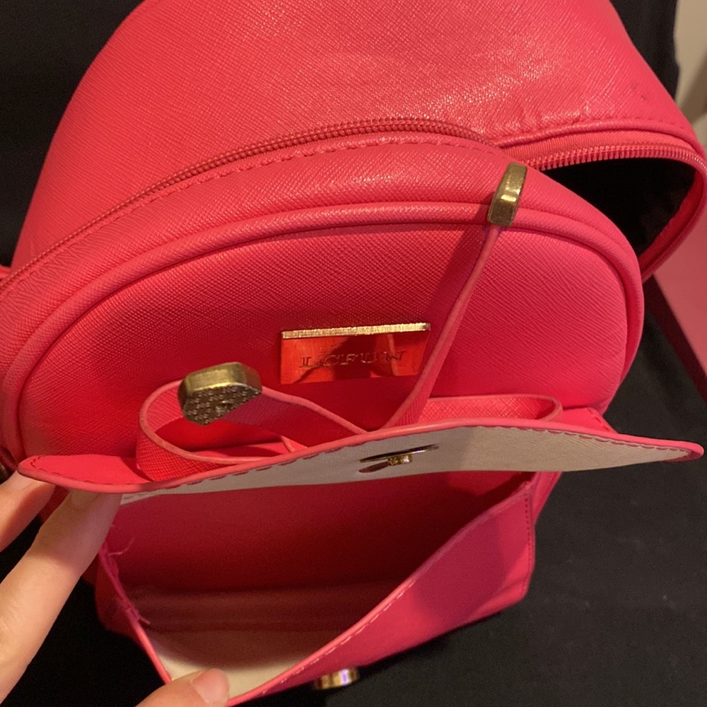Pink mini backpack with bow - Picture 10 of 11